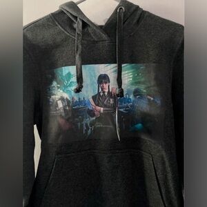 Wednesday Addams Hoodie - Wednesday Season 1 - Small - Grey Heather